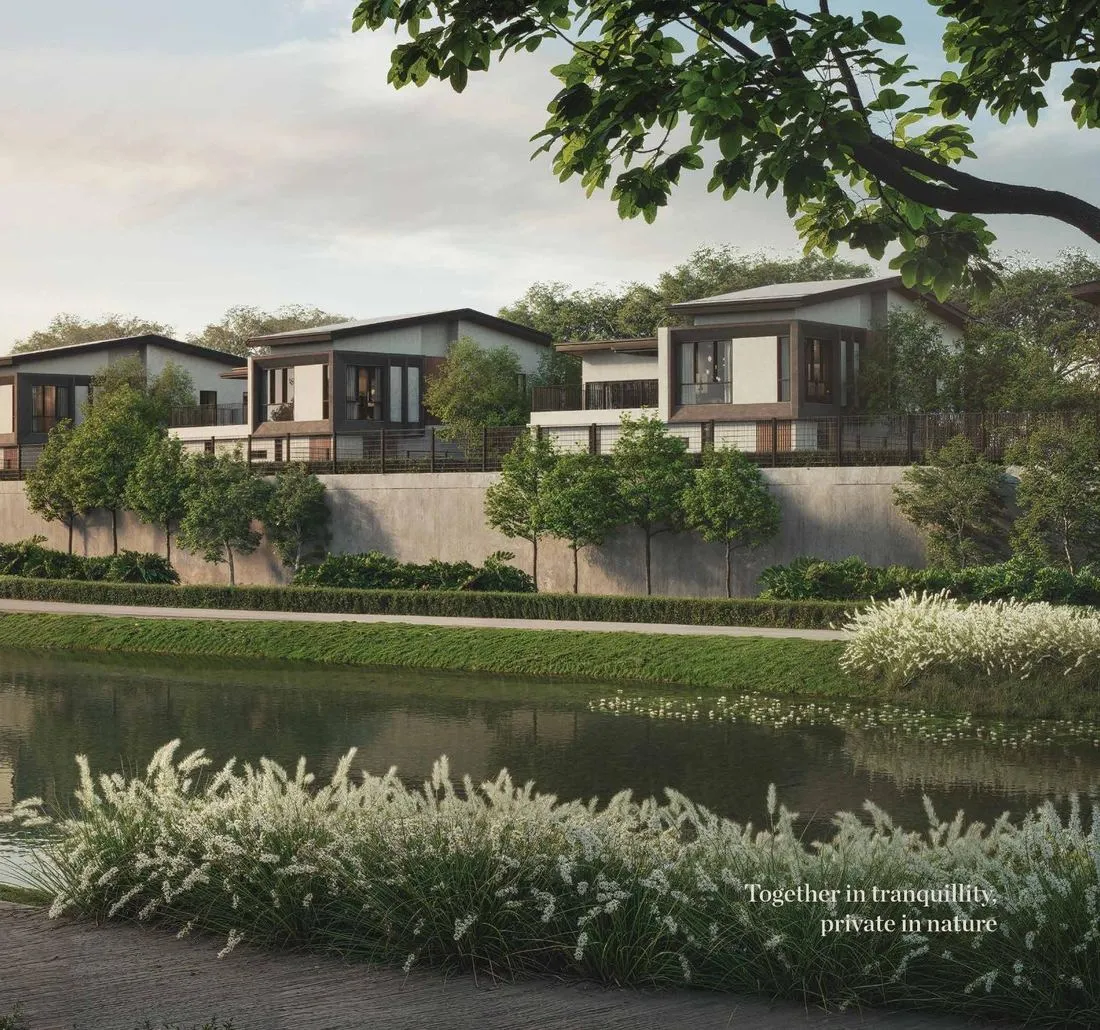 Homes along the waterway